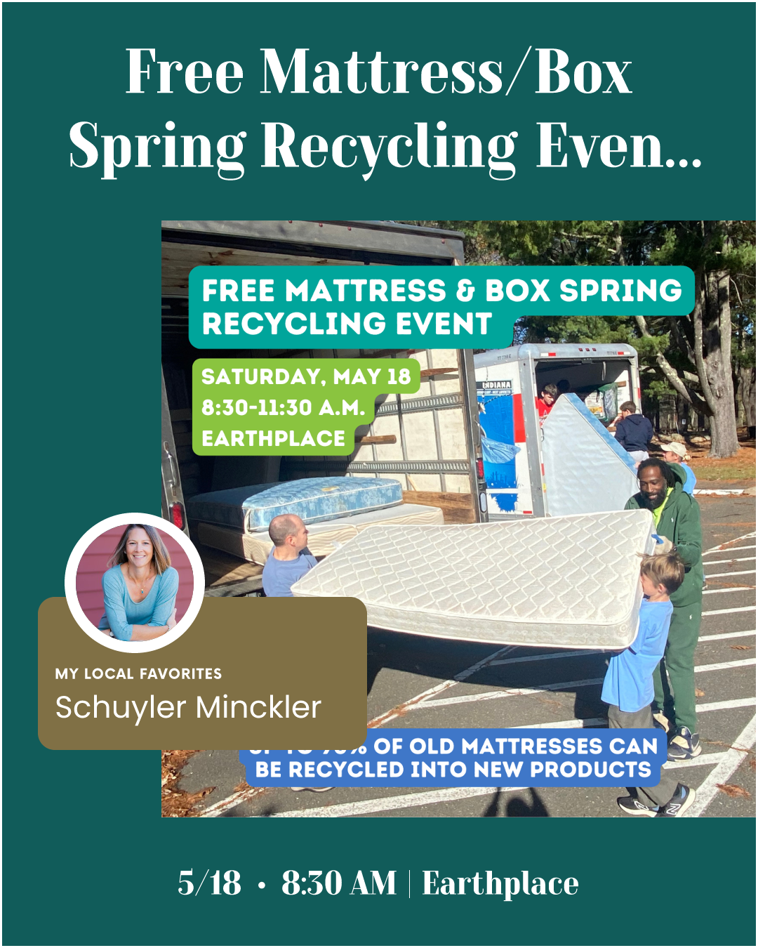 Free Mattress/Box Spring Recycling Event on Saturday, May 18